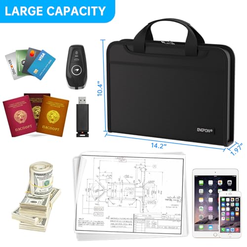 ENGPOW Accordion File Organizer, Fireproof Expanding File Folder with 13 Kit