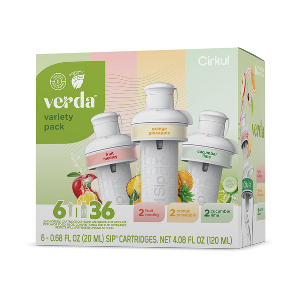 Vitamin-Infused Verda 6-Pack Variety Pack CT2I - Sugar-Free Fruit Flavor Cartridge Refill - Default Title